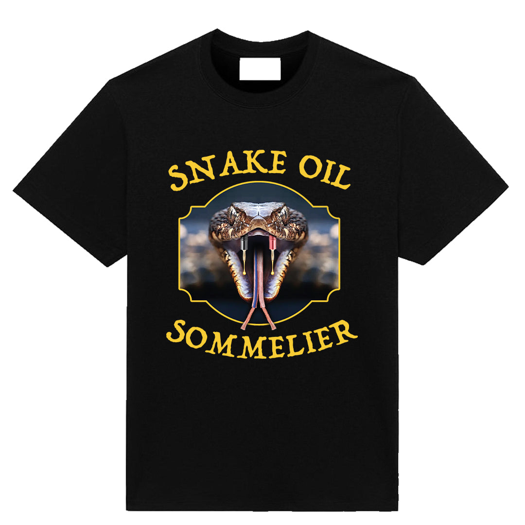 Snake Oil Sommelier T-shirt with bold graphic by Neesh Labs