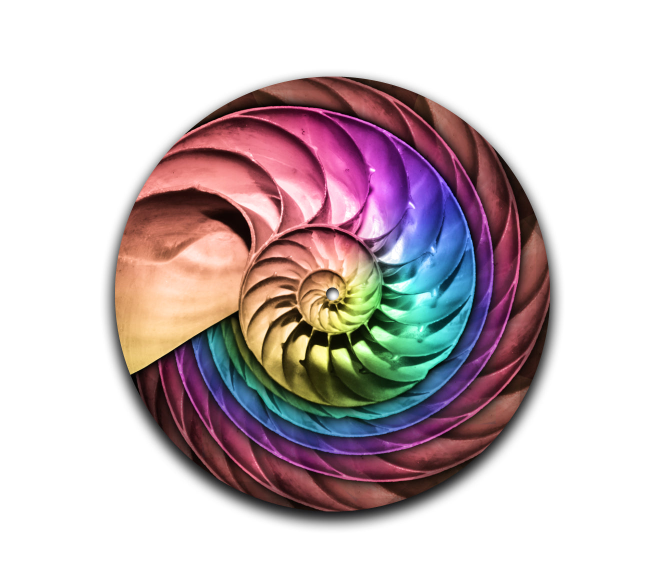 Shell Fractal – 12 inch felt turntable mat by Neesh Labs