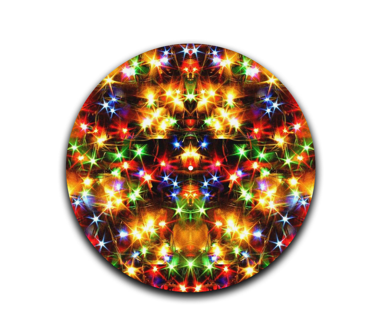 Xmas Lights – 12 inch felt turntable mat by Neesh Labs