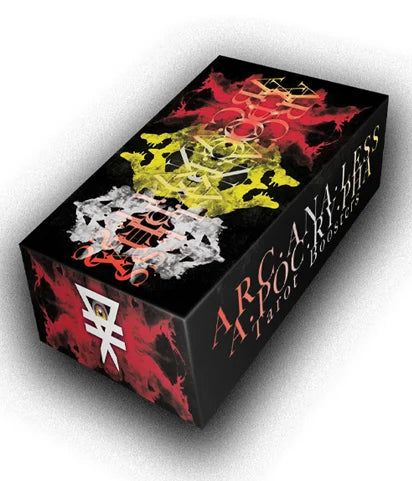 Alt text:
Arcanaless Apocrypha 120-card shadow-work tarot expansion box