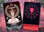 Arcanaless Apocrypha Ace of Swords and Ace of Cups tarot cards