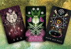 Alt text:
Arcanaless Apocrypha Sex, Drugs and Rock and Roll cards with colorful symbolic artwork