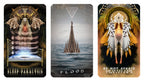 Arcanaless Apocrypha cards Sleep Paralysis, Flood and Be Not Afraid with surreal psychological imagery