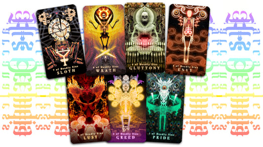 Arcanaless Ars Occludia and Majorly Warpt tarot cards arranged in a relationship reading spread