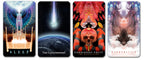 Arcanaless II tarot booster cards Sleep, The Catastrophist, Forbidden Fruit and Murmuration