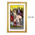 Emperoressesses tarot-inspired 16x24 fine art print by Matthew Pazzol, featuring two royal figures on a throne with a pig, shotgun, pearls, and bold vintage-style colors.