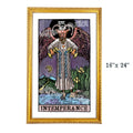 Intemperance tarot-inspired 16x24 fine art print by Matthew Pazzol, featuring a horned winged figure pouring water from two golden vessels beneath a dark moon.