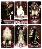 Selection of cards from The Pazzol Tarot Deck, including The Fool, The Magician, The Devil, Six of Pentacles, The Tower, and Seven of Swords.