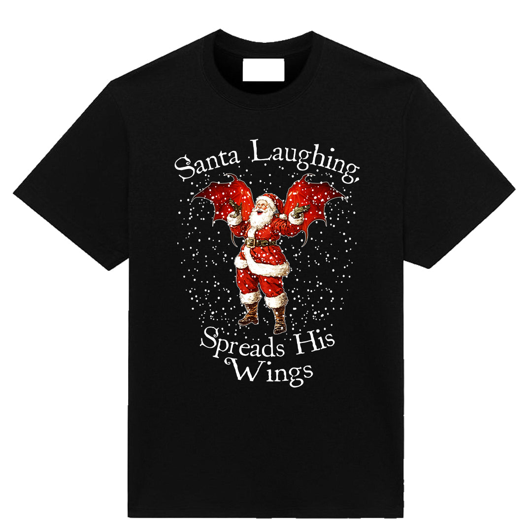 Santa Laughing Christmas T-shirt with bold holiday graphic by Neesh Labs
