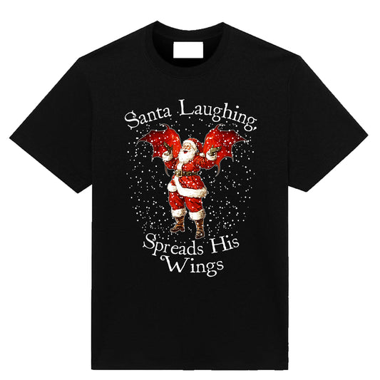 Santa Laughing Christmas T-shirt with bold holiday graphic by Neesh Labs
