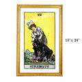 Strength tarot-inspired 16x24 fine art print by Matthew Pazzol, featuring a flower-crowned woman holding a kneeling figure dressed in black leather and chains.