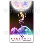 Arcanaless tarot sticker ‘Strength’ by Matthew Pazzol — bold, inclusive tarot illustration on waterproof vinyl