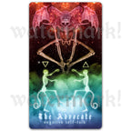 Arcanaless tarot sticker ‘The Advocate’ by Matthew Pazzol — unique inclusive tarot illustration on high-quality vinyl.