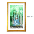 The High Priestess tarot-inspired 16x24 fine art print by Matthew Pazzol, featuring a seated mystical figure holding a smoking vessel amid green haze and occult symbols.