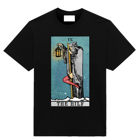 The HILF Tarot T-Shirt by Neesh Labs featuring original occult tarot artwork.