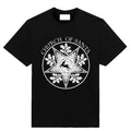 White Church Of Santa Christmas T-shirt with bold holiday graphic by Neesh Labs
